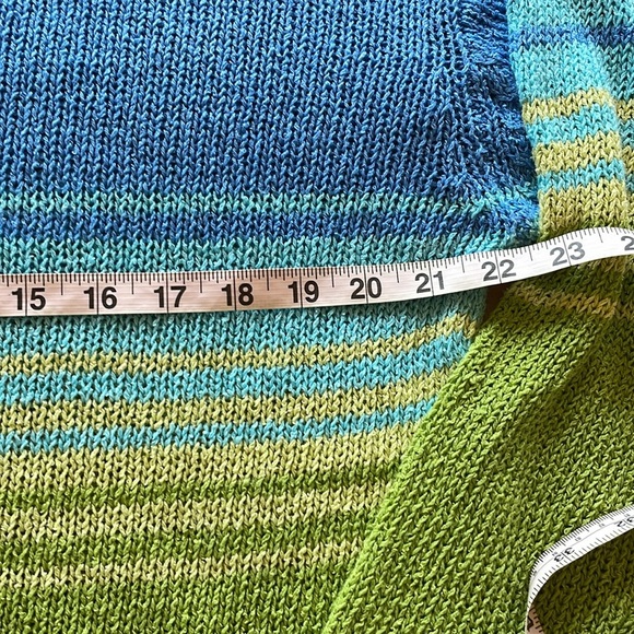 Sigrid Olsen Sport Open Weave Banded Stripe Sweater Long Sleeve Size Medium - Picture 5 of 9